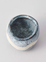 林友加 志野ぐい呑み_c(白/グレー 横縞・丸)箱付き