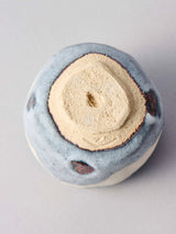 林友加 志野ぐい呑み_c(白/グレー 横縞・丸)箱付き