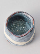 林友加 志野ぐい呑み_b(白/グレー 横縞)箱付き