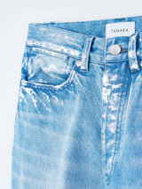 THE CROP JEAN TROUSERS #GINTSUGI BLUE