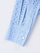 FRILL SHORT SHIRT / Blue ショート丈フリルシャツ