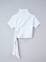 HOLE TEE ショート丈モックネックTシャツ