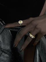 Cabochon Ring シルバー×ゴールド バイカラー カボションリング Silver base/ Gold base