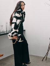 Jaquard fur shore borero エコファーボアボレロ