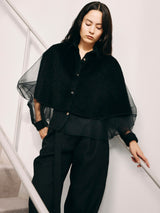 alpaca air-organza boxy blouse アルパカ×オーガンザ ボクシーブラウス