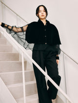 alpaca air-organza boxy blouse アルパカ×オーガンザ ボクシーブラウス