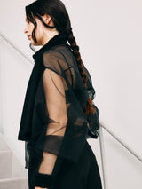 alpaca air-organza boxy blouse アルパカ×オーガンザ ボクシーブラウス