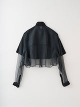 alpaca air-organza boxy blouse アルパカ×オーガンザ ボクシーブラウス