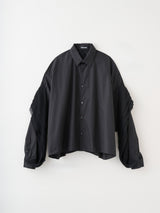 swirled-sleeve boxy blouse スウェルドスリーブボクシーブラウス