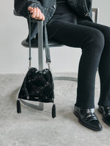 palace tiles quilted drawstring bag ビジュー巾着バッグ