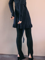 RIBBED FLARE TROUSER IN WOOL ウールリブニットフレアパンツ