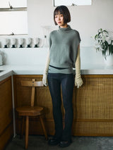 RIBBED FLARE TROUSER IN WOOL ウールリブニットフレアパンツ