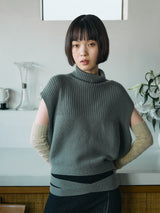 BONDAGE HIGH-NECK VEST IN WOOL ボンデージハイネックニットベスト