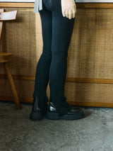 RIBBED FLARE TROUSER IN WOOL ウールリブニットフレアパンツ