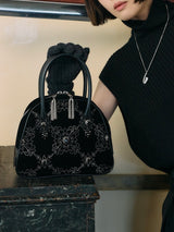 palace tiles velvet hand bag ビジューハンドバッグ