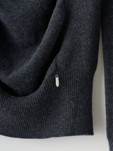 GATHERED WIDE-NECK TOP IN WOOL ギャザードボートネックニットトップ