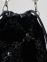 palace tiles quilted drawstring bag ビジュー巾着バッグ