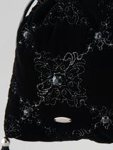 palace tiles quilted drawstring bag ビジュー巾着バッグ