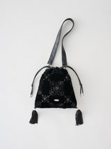 palace tiles quilted drawstring bag ビジュー巾着バッグ