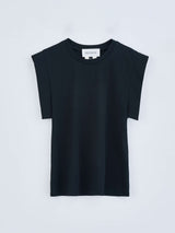 OMOCHI PEPLUM T-SHIRT / Black ペプラムベルト付きTシャツ