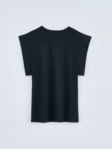 OMOCHI PEPLUM T-SHIRT / Black ペプラムベルト付きTシャツ