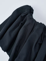 OMOCHI PEPLUM T-SHIRT / Black ペプラムベルト付きTシャツ