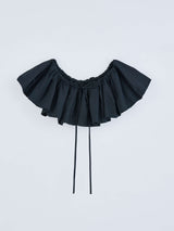 OMOCHI PEPLUM T-SHIRT / Black ペプラムベルト付きTシャツ