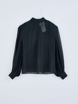 OMOCHI SHOULDER BLOUSE / Black シアーブラウス