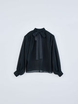 OMOCHI SHOULDER BLOUSE / Black シアーブラウス