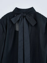 OMOCHI SHOULDER BLOUSE / Black シアーブラウス