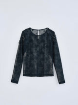 gypsophila embroidery sheer top ビジュー刺繍シアートップ