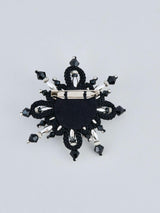 Bijou Flower Pendant Black フラワーモチーフのビジューペンダントトップ