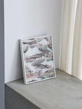 Midori Arai 《撫砂岩 Nadeshiko-Sagan》墨流しアート(額装付き)