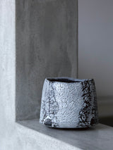 林友加 志野茶碗 b (黒グレー)箱付き