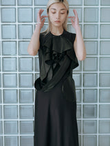 Swirl Sculpture summer gown ブラックロングドレス