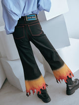 FLAME DENIM PANTS / Black フレイムデニムパンツ