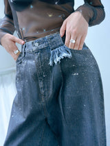 Midnight Green Denim Cropped Pants ミッドナイト グリーンデニム クロップド パンツ