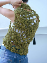 【予約販売】HAND SPAN MULTI VEST 手紡ぎハンドニットベスト