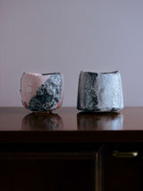 林友加 志野茶碗 A(ピンク濃グレー)木箱付き