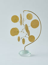 卓上吊りメタルモビール 12parts ガラス台座(丸 )TAN