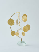 卓上吊りメタルモビール 12parts ガラス台座(丸 )TAN