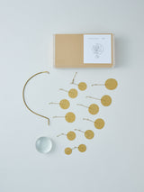 卓上吊りメタルモビール 12parts ガラス台座(丸 )TAN