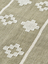 ハンドメイドクッションカバー COLOR OR BHUTAN オフホワイト/オリーブ