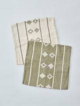 ハンドメイドクッションカバー COLOR OR BHUTAN オフホワイト/オリーブ