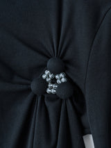 ACHI T-SHIRT ビーズ刺繍アシメトリーTシャツ