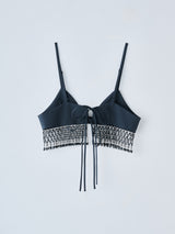 beads fringe bra Black ビーズフリンジブラトップ
