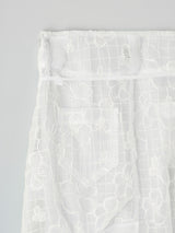 MICHE EMBROIDERY SKIRT 刺繍シアーロングスカート