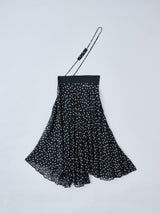 ドット柄シフォンラップロングスカート