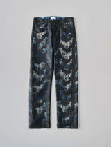 STARAIGHT JEAN TROUSERS レイヤード ストレートジーントラウザー(ブラックレース)