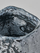 林友加 志野湯呑 A (黒グレー・縦)